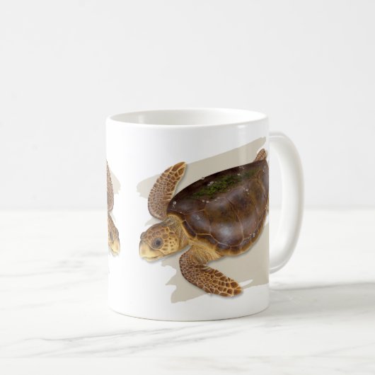 Dummkopf-Seeschildkröte-Tasse Kaffeetasse (VorderseiteRechts)