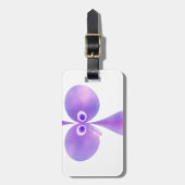 Dummkopf-Vogel lila Gepäckanhänger (Vorderseite vertikal)