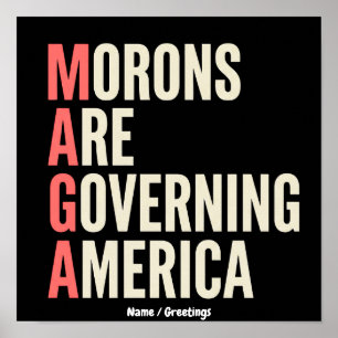 Dummköpfe regieren Amerika Satirische Grafik  Poster