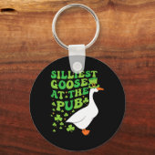 Dümmste Gans im Pub Lustiger Shamrock St. Patrick Schlüsselanhänger (Vorderseite)