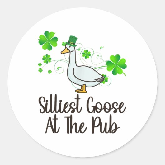 Dummste Gans im Pub St. Patricks Day Lustig Ich Runder Aufkleber (Vorderseite)