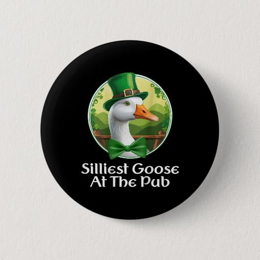 Dummste Gans im Pub St. Patricks Day Lustige Gans Button (Vorderseite)