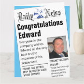 Dummy Newspaper Headlines Pensionierung Karte (Vorderseite)