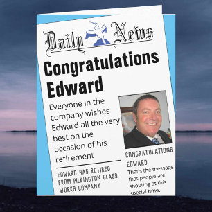 Dummy Newspaper Headlines Pensionierung Karte