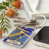 Dumortierite Quartz Inspiriert Schlüsselanhänger ( (Vorderseite rechts)