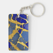 Dumortierite Quartz Inspiriert Schlüsselanhänger ( (Rückseite)