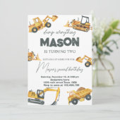 Dump Alles Bauen Geburtstag Einladung (Stehend Vorderseite)