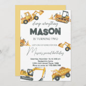 Dump Alles Bauen Geburtstag Einladung (Vorne/Hinten)