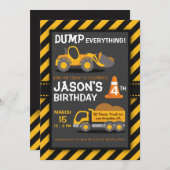 Dump Alles Dump Truck Birthday Party Einladung (Vorne/Hinten)