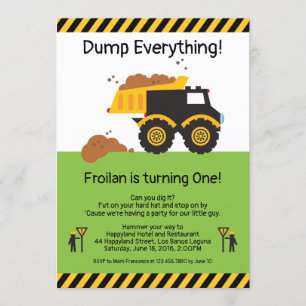 Dump Alles Dump Truck Geburtstag Einladung