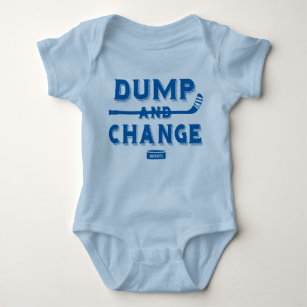 Dump and Change Hockey Baby Bodysuit Royal Blue Baby Strampler