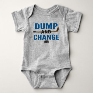 Dump and Change Hockey Baby Bodysuit Royal Blue Strampler