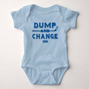 Dump and Change Hockey Baby Bodysuit Royal Blue Strampler