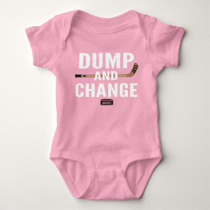 Dump and Change Hockey Baby Girl Pink Jersey Baby Strampler