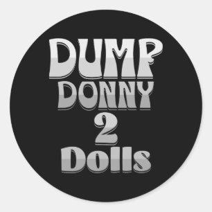Dump Donny 2 Puppen Zwei Puppen Trump Zölle Humor Runder Aufkleber
