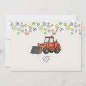 Dump Everything Colorful Construction Birthday Einladung (Rückseite)