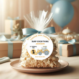 "DUMP EVERYTHING! Construction Birthday 2 Runder Aufkleber