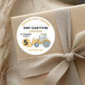 "DUMP EVERYTHING! Construction Birthday 5 Runder Aufkleber