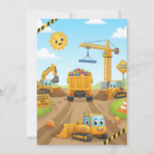 Dump Everything Construction Dump Truck Birthday Einladung (Rückseite)