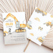 Dump Everything Construction Truck 2nd Birthday Einladung