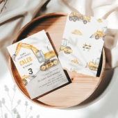 Dump Everything Construction Truck 3rd Birthday Einladung