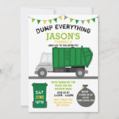 Dump Everything Fun Rubbish Truck Birthday Einladu Einladung (Vorderseite)