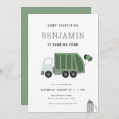 Dump Everything Garbage Truck Geburtstagseinladung Einladung (Vorne/Hinten)