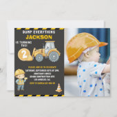 "DUMP EVERYTHING! Photo –Construction 2nd Birthday Einladung (Vorderseite)