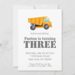 Dump LKW Bau Party Dumptruck Einladung