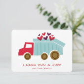 Dump LKW Kids Classroom Valentine's Day Card Dankeskarte (Stehend Vorderseite)
