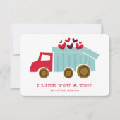 Dump LKW Kids Classroom Valentine's Day Card Dankeskarte (Vorderseite)