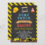 Dump LKW Party Geburtstagseinladung Einladung (Vorne/Hinten)