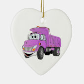 Dump Truck 2 Axel Lila Cartoon Keramik Ornament (Rechts)