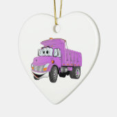 Dump Truck 2 Axel Lila Cartoon Keramik Ornament (Links)