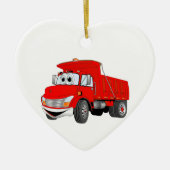 Dump Truck 2 Axel Red Cartoon Keramik Ornament (Vorne)