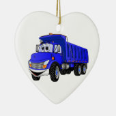 Dump Truck 3 Axel Blue Cartoon Keramik Ornament (Rechts)
