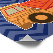 Dump Truck auf zigzag Zickzack - Blau Poster (Ecke)