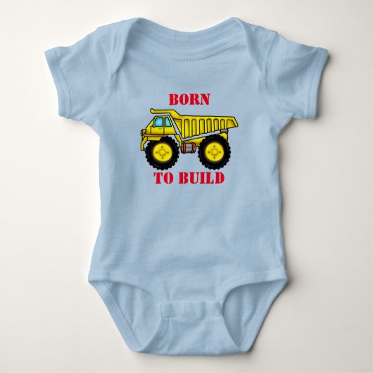 Dump Truck Baby Jersey Bodysuit Strampler (Vorderseite)