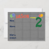 Dump Truck Balloons Birthday Invite Einladung (Rückseite)