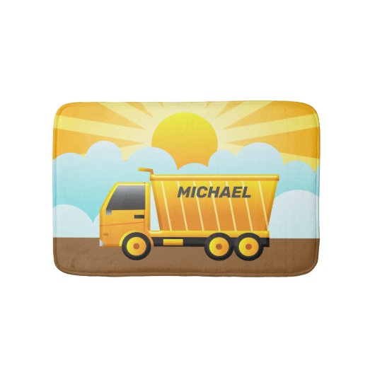 Dump Truck Bau Thema Kinder Bad Badematte (Vorderseite)
