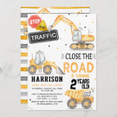 Dump Truck Bau Thema Party Geburtstag Einladung (Vorne/Hinten)