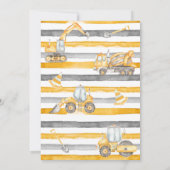 Dump Truck Bau Thema Party Geburtstag Einladung (Rückseite)