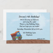 Dump Truck Birthday Einladung (Vorne/Hinten)