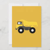 Dump Truck Birthday Einladung für Junge oder Mädch (Rückseite)