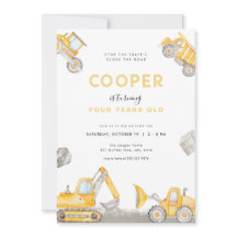 Dump Truck Boy Construction Birthday Einladung