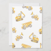 Dump Truck Boy Construction Birthday Einladung (Rückseite)