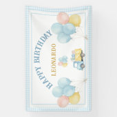 Dump Truck Boy First Happy Birthday Party  Banner (Vertikal)