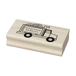 Dump Truck Boys Niedlicher Name des Kindes Gummistempel