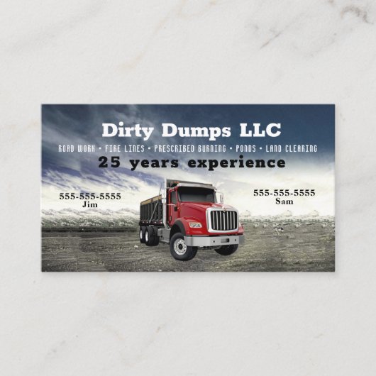 Dump Truck Business Card Visitenkarte (Vorderseite)