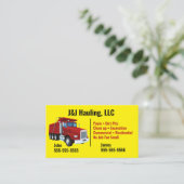 Dump Truck Business Card  Visitenkarte (Stehend Vorderseite)